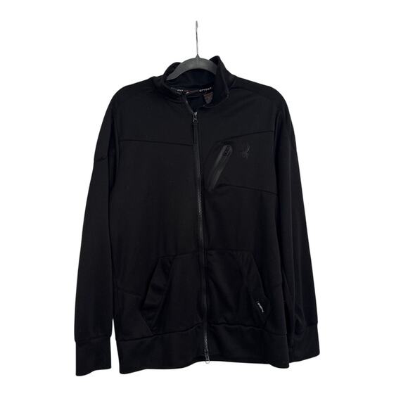 Spyder Active Black Full Zip Athletic Jacket Size Men's Medium - Picture 1 of 4